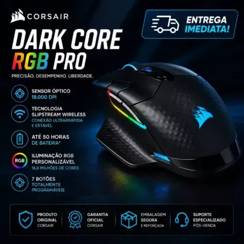 Mouse Gamer Corsair Dark Core RGB Pro RGB Wireless