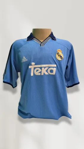 Camisa Real Madrid adidas azul 1999/2000 terceiro uniforme teka