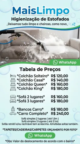 Limpeza e higienização de estofados
