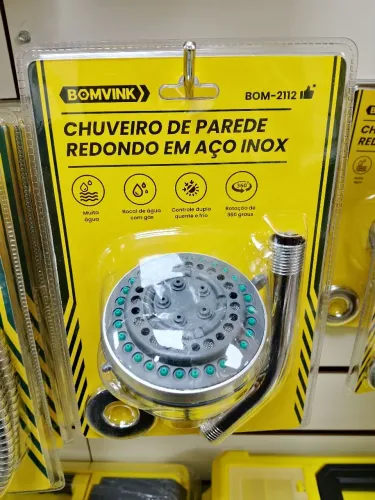 Chuveiro redondo inox 