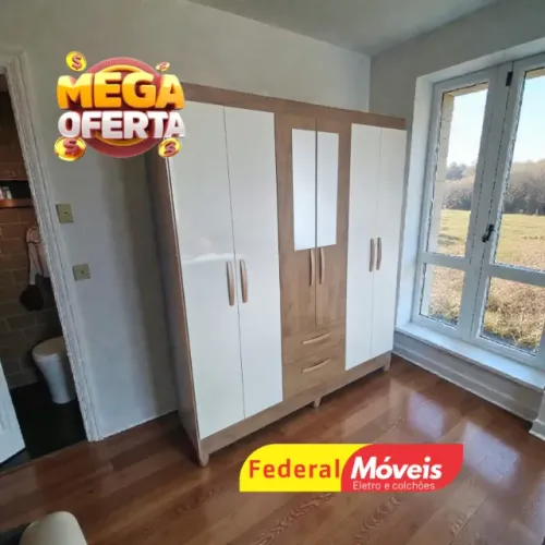 Guarda Roupa 6 portas 2 gavetas Espelho (opcional) - Mega Oferta!