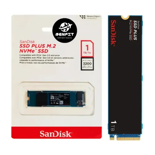 Ssd M.2 Nvme 1tb Sandisk Plus Pcie 3.0 2280