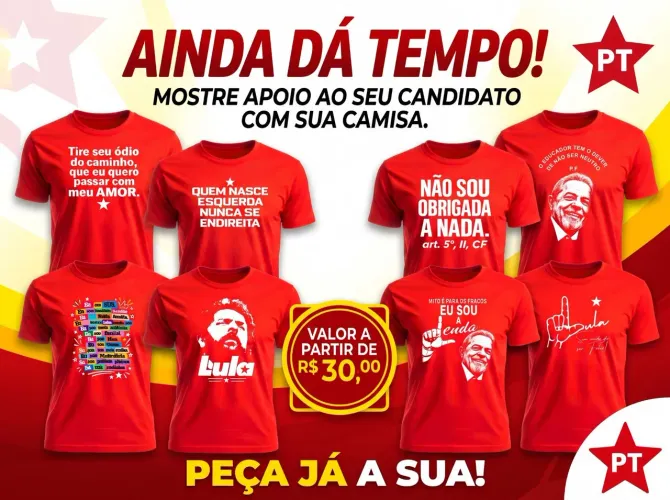 Camisetas Lula PT