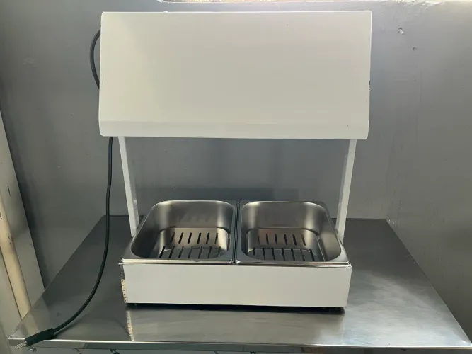Estufa Aquecida Inox para Frituras e Salgados 2 Cubas