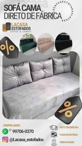 SOFÁ CAMA- TRÊS EM UM
