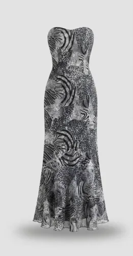 Vestido tomara que caia animal print