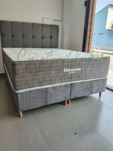 CAMA ORTOBOM QUEEN COM MOLAS ENSACADAS