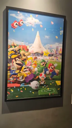 Quadro Grande Super Mario Party - 64x94cm (com Vidro)