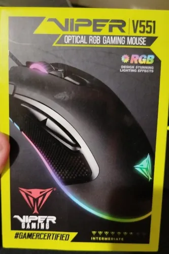 Mouse Gamer Patriot Viper V551 RGB 12000dpi 7 Botões