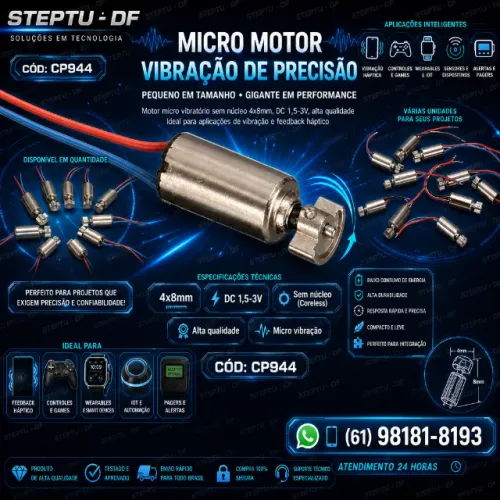 Motor vibratório sem núcleo  4x8mm, DC 1,5-3V, alta qualidade  Arduino COD-CP944 