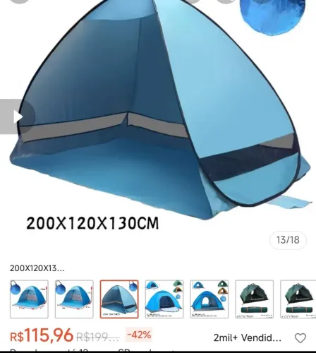 Barraca frente aberta 