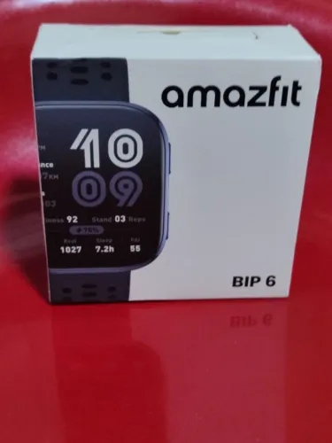 Relógio inteligente Amazfit Bip 6 azul e preto 46mm com GPS Lacrado
