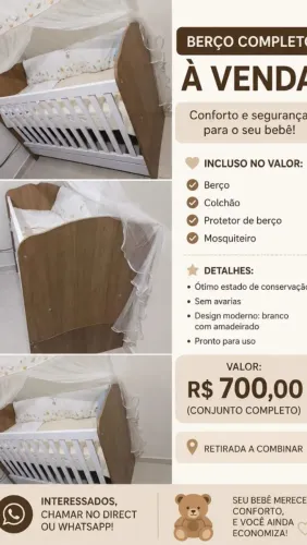 Berço bebê completo Usado