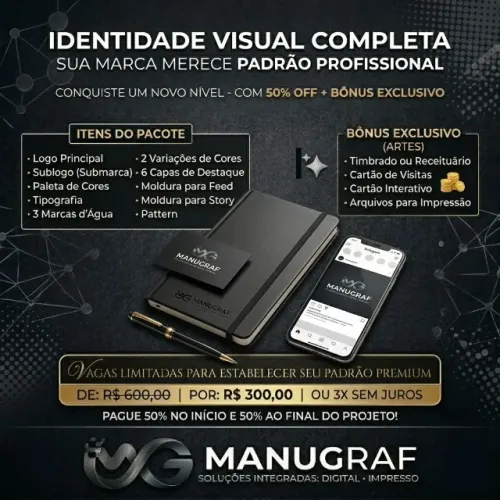 Identidade Visual Completa - Padrão Premium (Oferta 50% OFF)