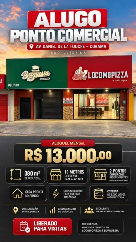 ALUGO PONTO COMERCIAL NA DANIEL DE LA TOUCHE