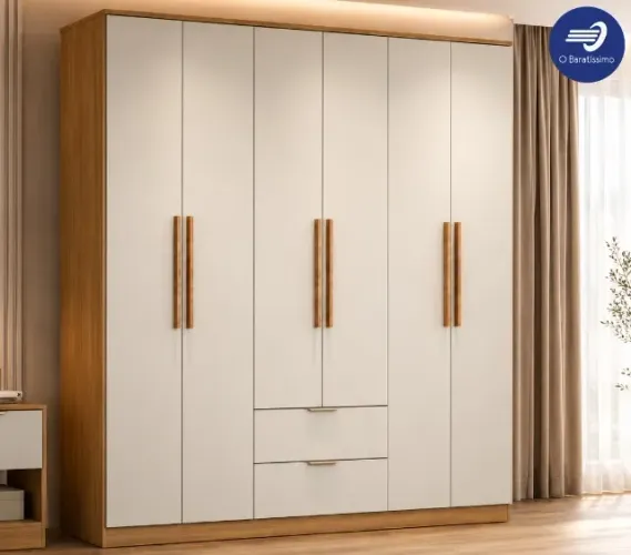 Guarda-Roupa 6 Portas 2 Gavetas