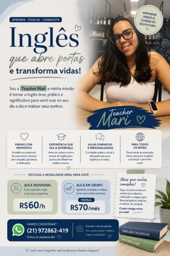     ? Aulas de Inglês com Teacher Mari | Online e Personalizadas