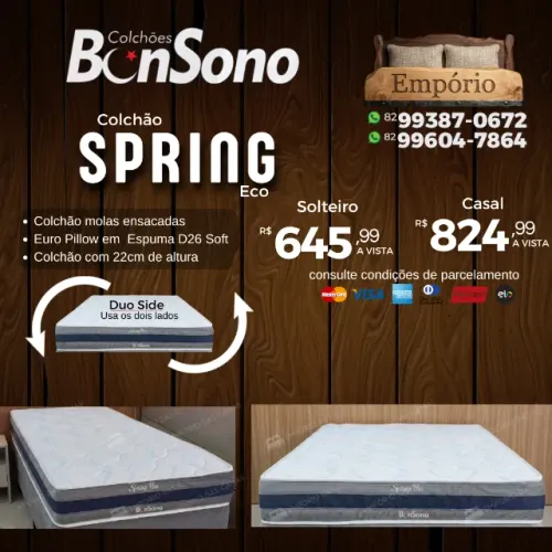 Colchão casal ou solteiro de molas ensacadas Bonsono itens novos de fabrica