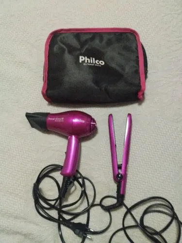 Mini secador e prancha de viagem