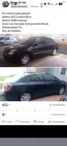 SUCATA SENTRA AUTOMÁTICO 2007 E 2012