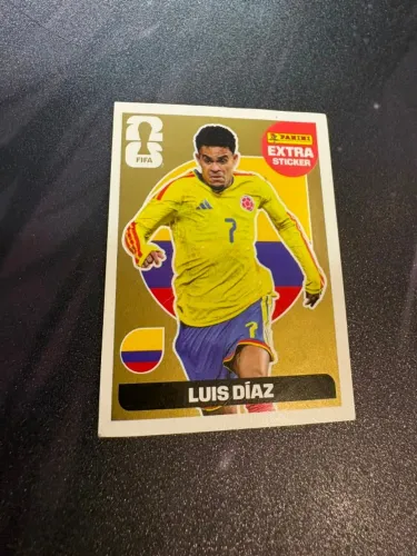 ? Figurinha Luis Díaz Extra Sticker Ouro (Gold) - Panini Copa do Mundo 2026