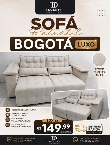 Sofá retrátil Bogotá luxo