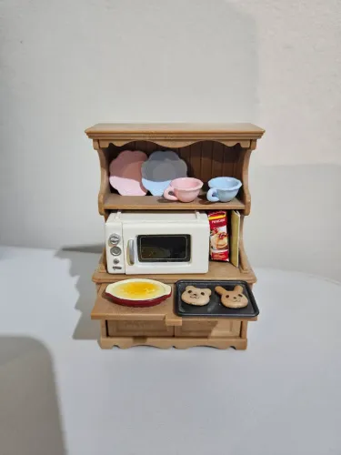 Kit Sylvanian Families Armário, Microondas e Cookies Extremamente Raro