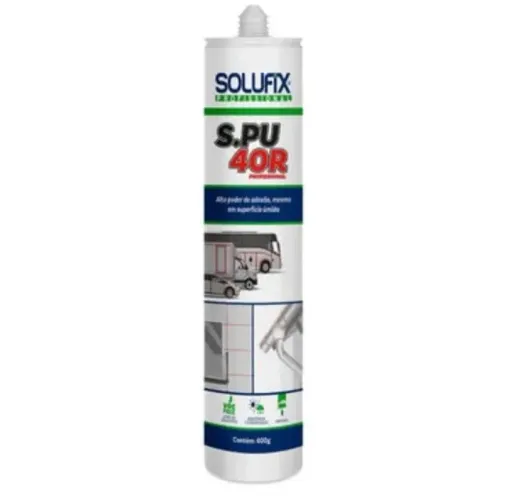 SILICONE SPU 40R SOLUFIX <br>Cores: Preto e Branco<br>Cores: Preto e Branco