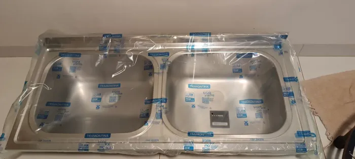 Tanque de lavar roupa duplo hera 30L inox 120x55cm Tramontina