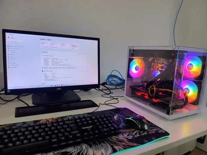 PC Gamer Completo AMD Ryzen + Placa Vídeo RX5700 c/ SSD 480 Memória 32Gb WaterCooler