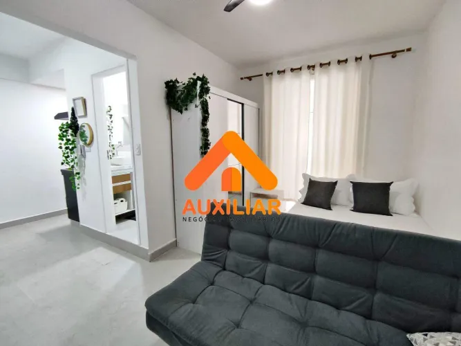 Sala Living Mobiliado, Centro, São Vicente!