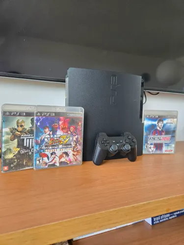PS3 Slim DESBLOQUEADO - Completo