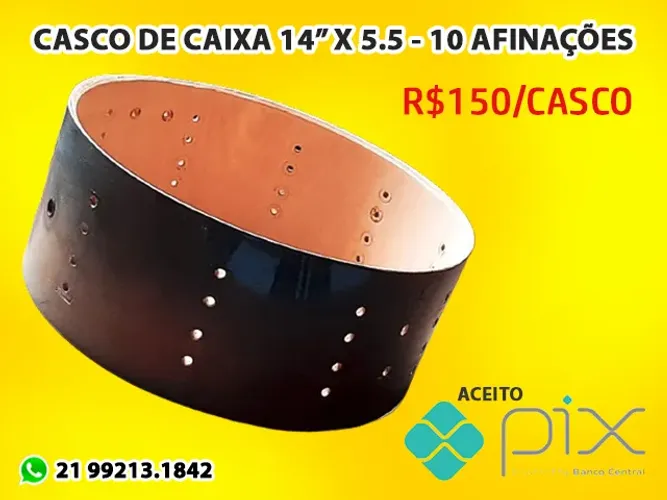 * * Bateria Peças / Casco 14" / Par de Aros 14" / Pele Caixa 14" * *