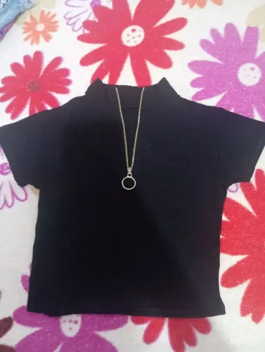 Camisa cropped de gola zíper