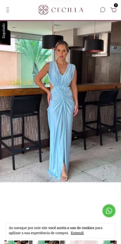 Vestido festa Azul Serenety
