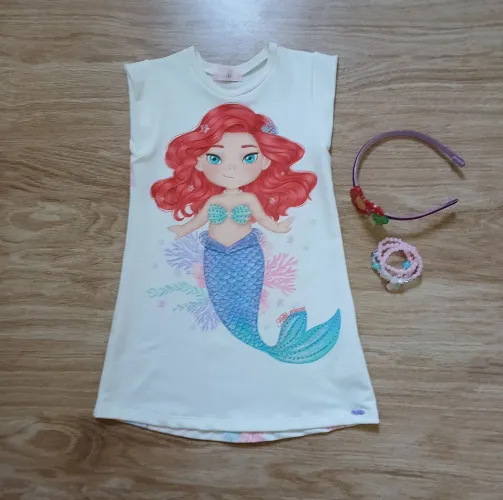Vestido infantil Ariel 4 anos