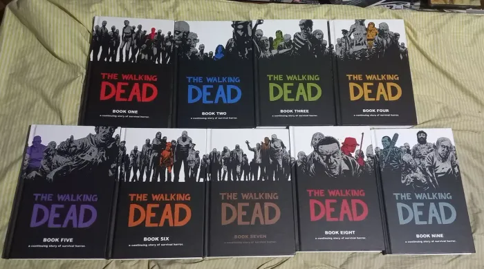 The Walking Dead HC volumes 1 ao 9 Robert Kirkman Charlie Adlard autografado!