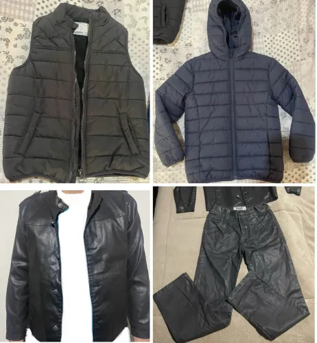 Roupas de frio (casaco, jaqueta. Colete e calça)