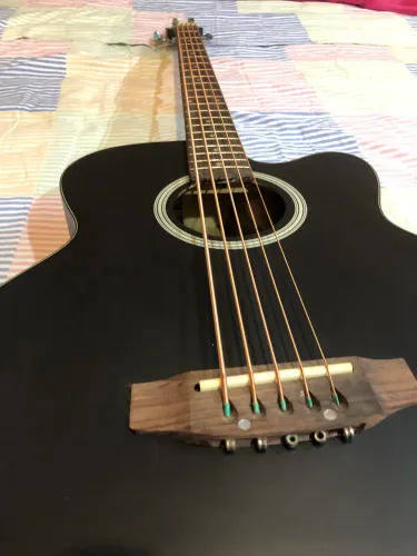 ? BAIXOLÃO WALDMAN 5 CORDAS ELETROACÚSTICO PRETO | GRAVE PROFUNDO + PRONTO PRA USO