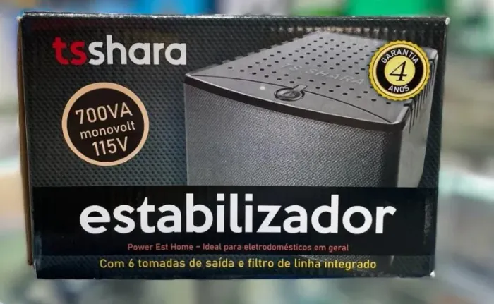 Estabilizador TS Shara Powerest Home, 700VA, Entrada e Saída 115V, 6 Tomadas