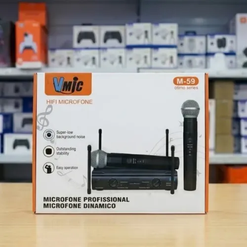 MICROFONE DUPLO SEM FIO PROFISSIONAL VMIC M-59