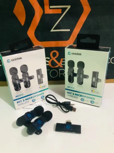 Kit 2 Microfones sem Fio para celular - iphone ou Android