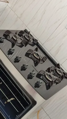 Fogão 5 bocas mesa de vidro inox Consul semi novo