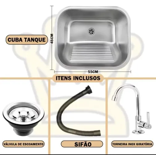 Cuba inox para lavanderia