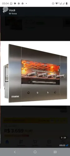 Churrasqueira elétrica inova 127 volts