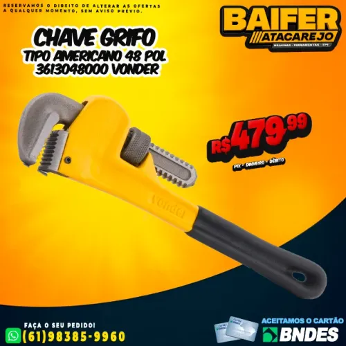 Chave Grifo Tipo Americano 48 Pol 3613048000 Vonder