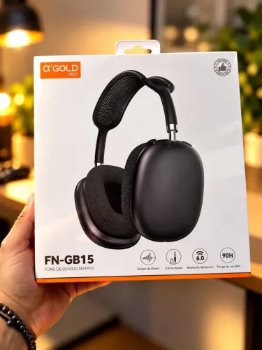 FONE DE OUVIDO SEM FIO BLUETOOTH FN GB15 GOLD 