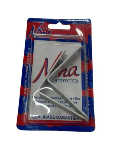 Cantoneira Reforço 2" Mão Francesa L Branca 6x6cm - 2 Unidades