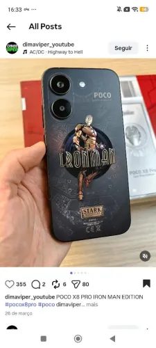 Poco X8 PRO 5G Edição limitada IRON MAN