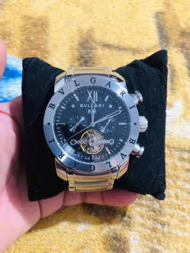 Relógio Bulgary Iron Man Automático Turbilhão Safira Premium